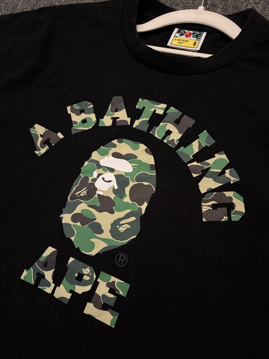 Bape 베이프 블랙 카모 반팔 티셔츠 s 상품이미지1