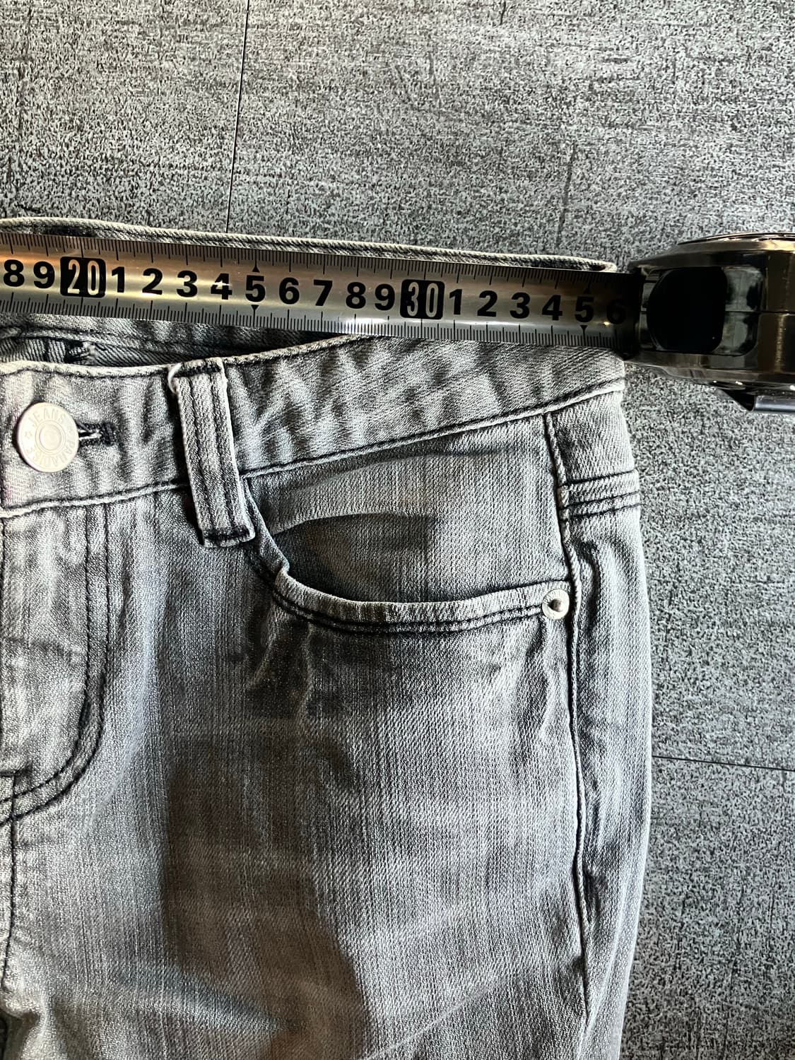 일본빈티지 Sccu 핀터깔y2k 보헤미안 데님 부츠컷팬츠 그레이 상품이미지2