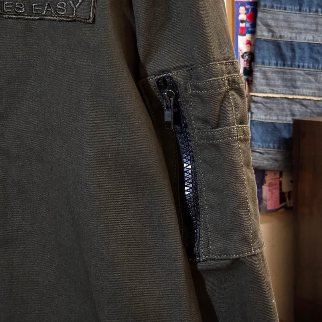 JPN 카키 패치워크 피쉬테일 야상 자켓 상품이미지4