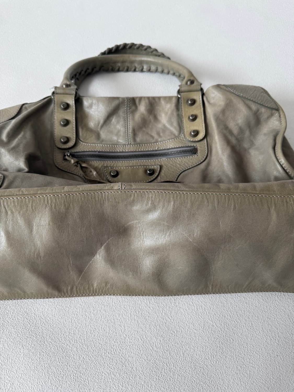 Pre owned 레더 보스턴 토트백 상품이미지4