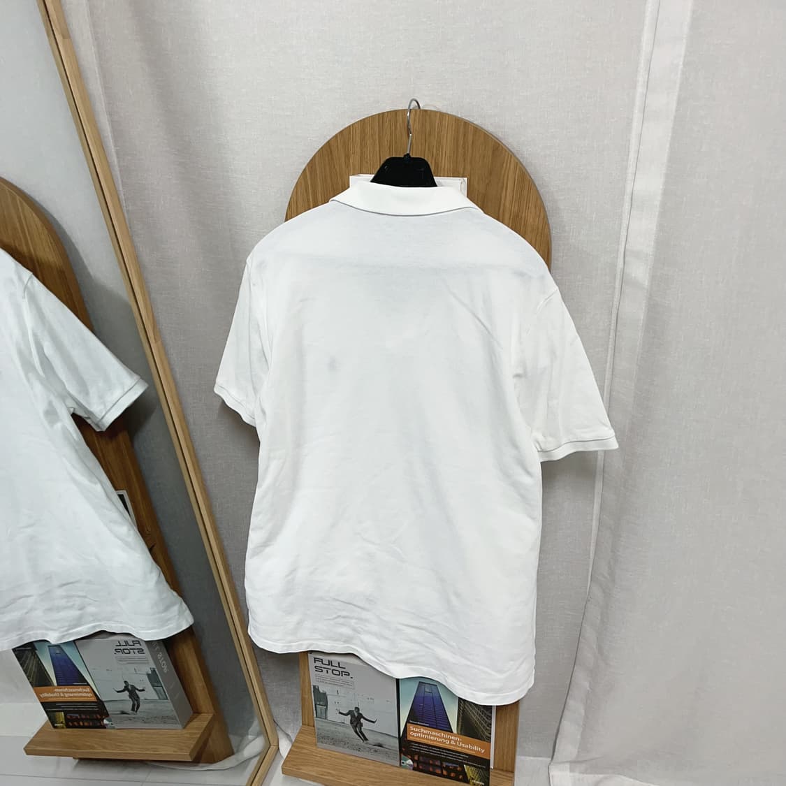 [정품] 폴로 화이트 / 네이비포니 반팔카라티 [ L ] 상품이미지4