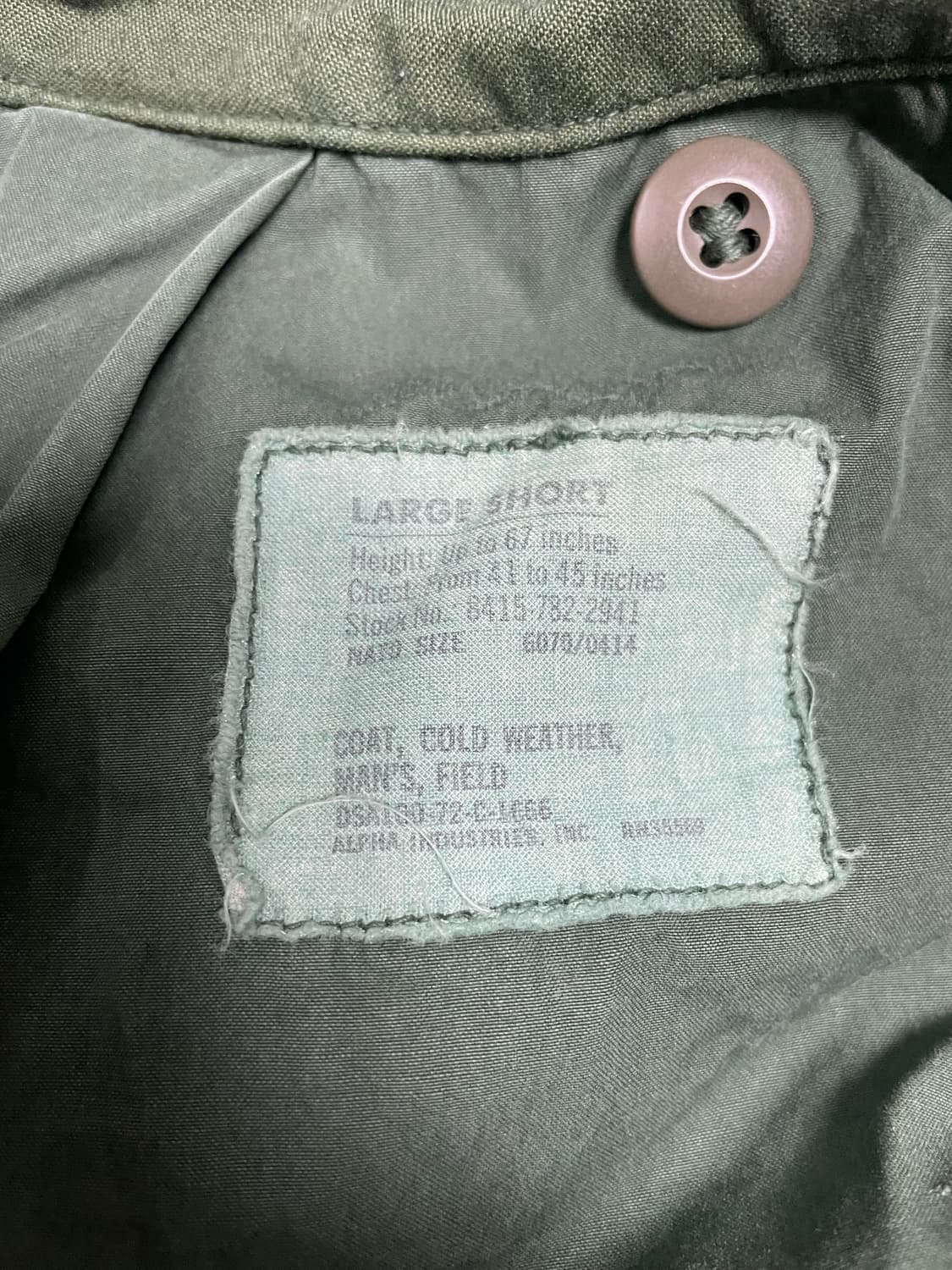 m65 필드자켓 라지 숏 알파인더스트리 상품이미지3