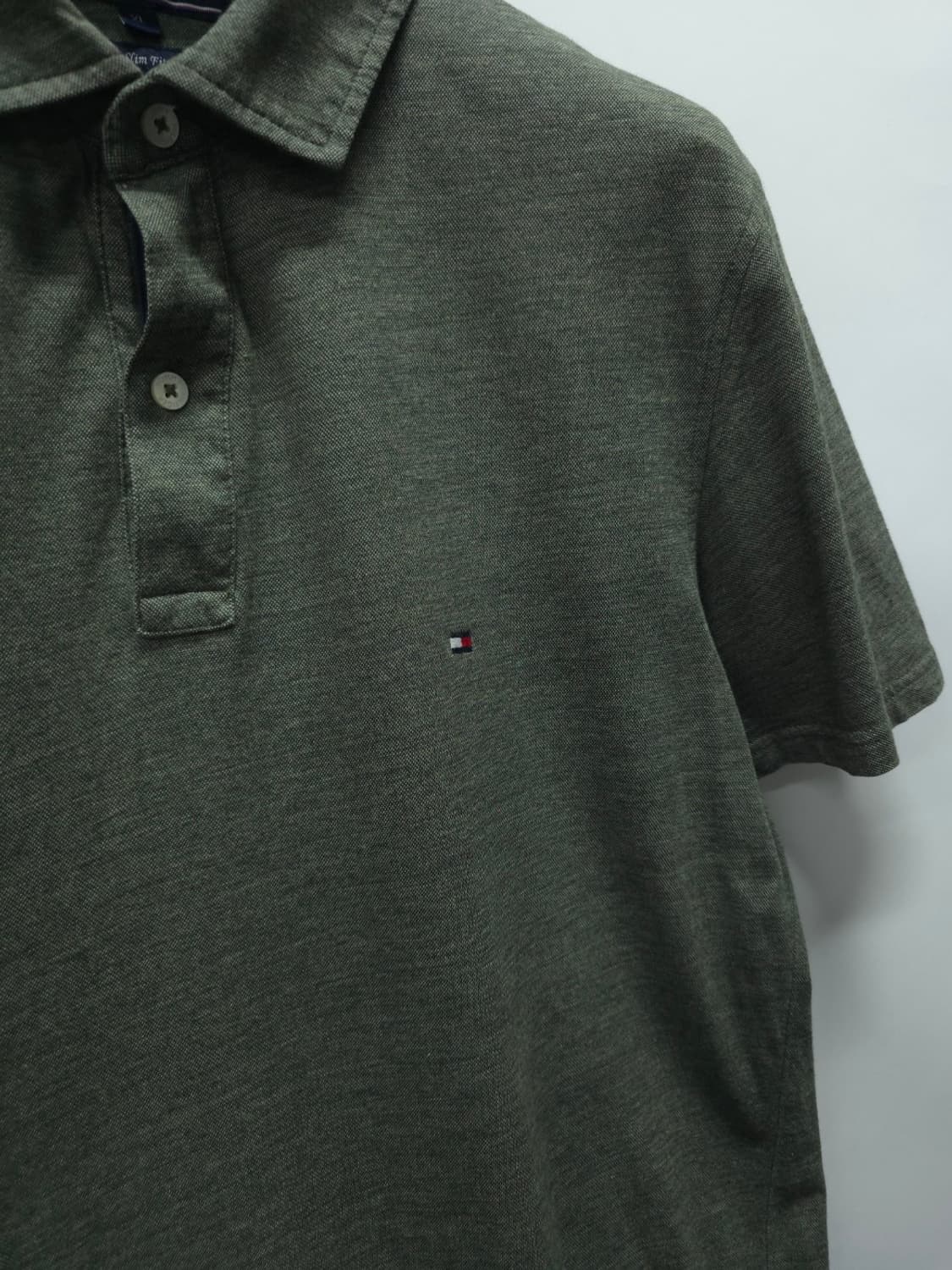 ​타미힐피거 슬림핏 멜란지 카키 피케 카라티 (100) 상품이미지4