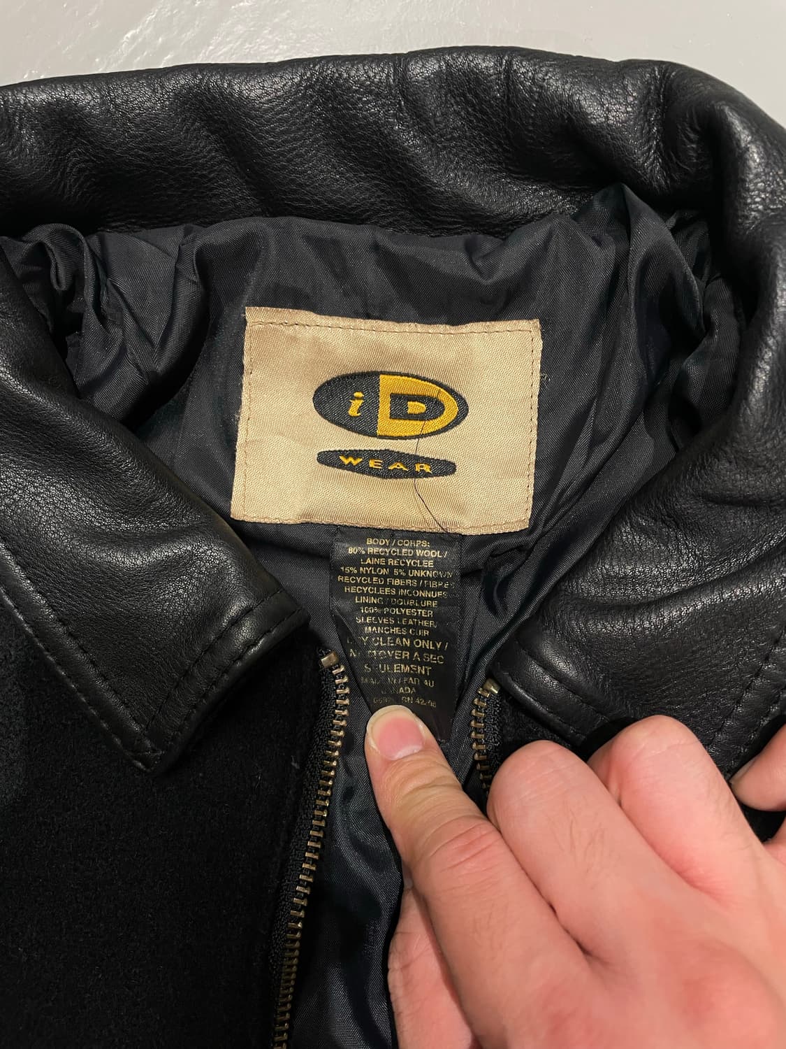 ID wear 가죽 울 바시티 자켓   상품이미지6