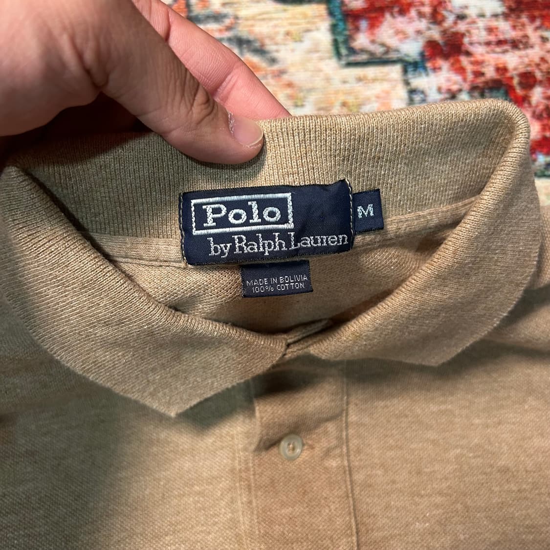 [L] 폴로 랄프로렌 베이지 포니 로고 카라 반팔 상품이미지3