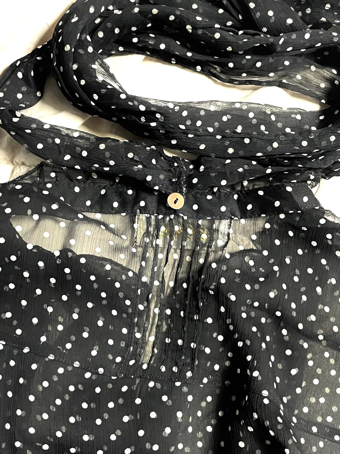 JP vintage polka dot black blouse 상품이미지3