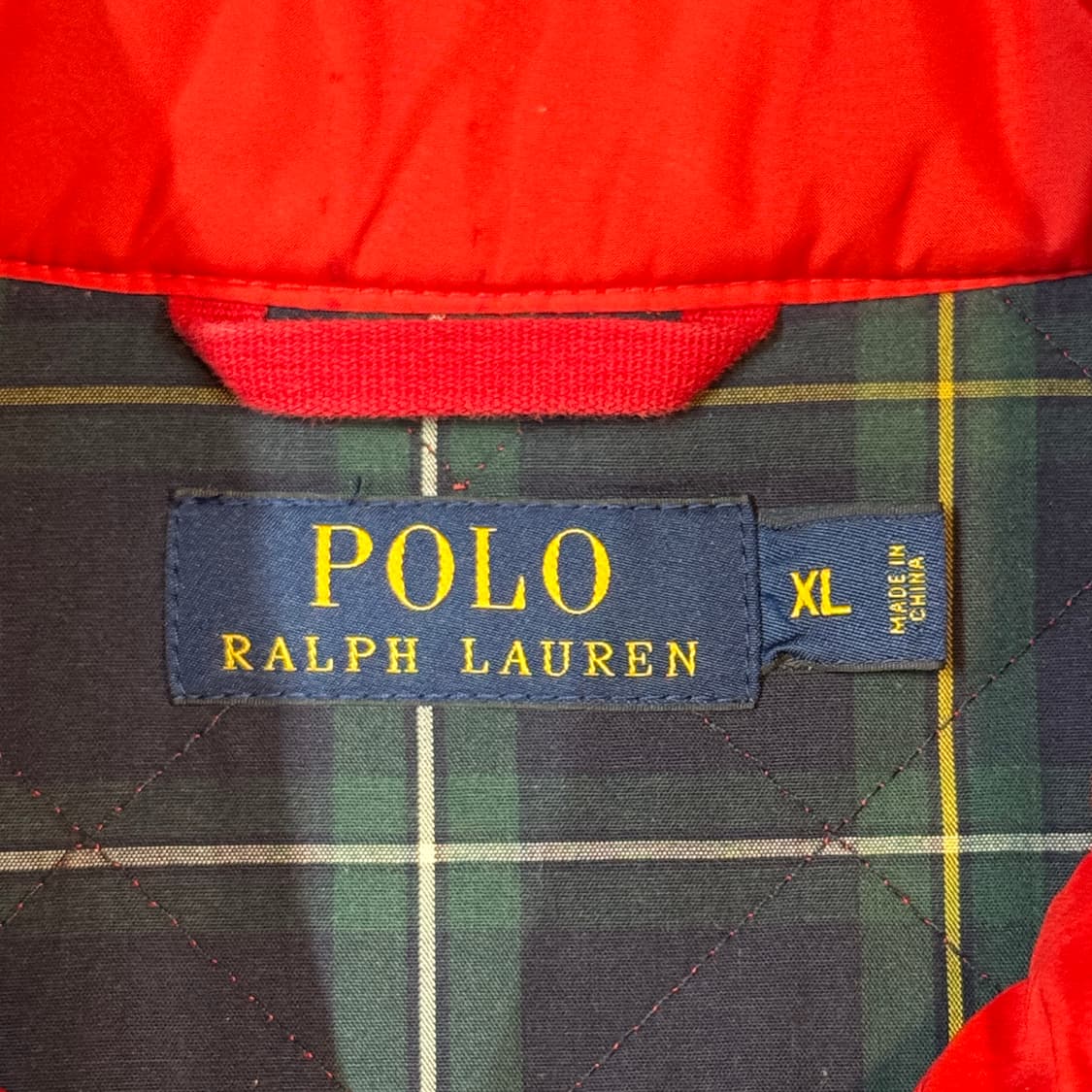 XL) 폴로 랄프로렌 클래식 다이아몬드 퀼팅 자켓 레드 상품이미지8