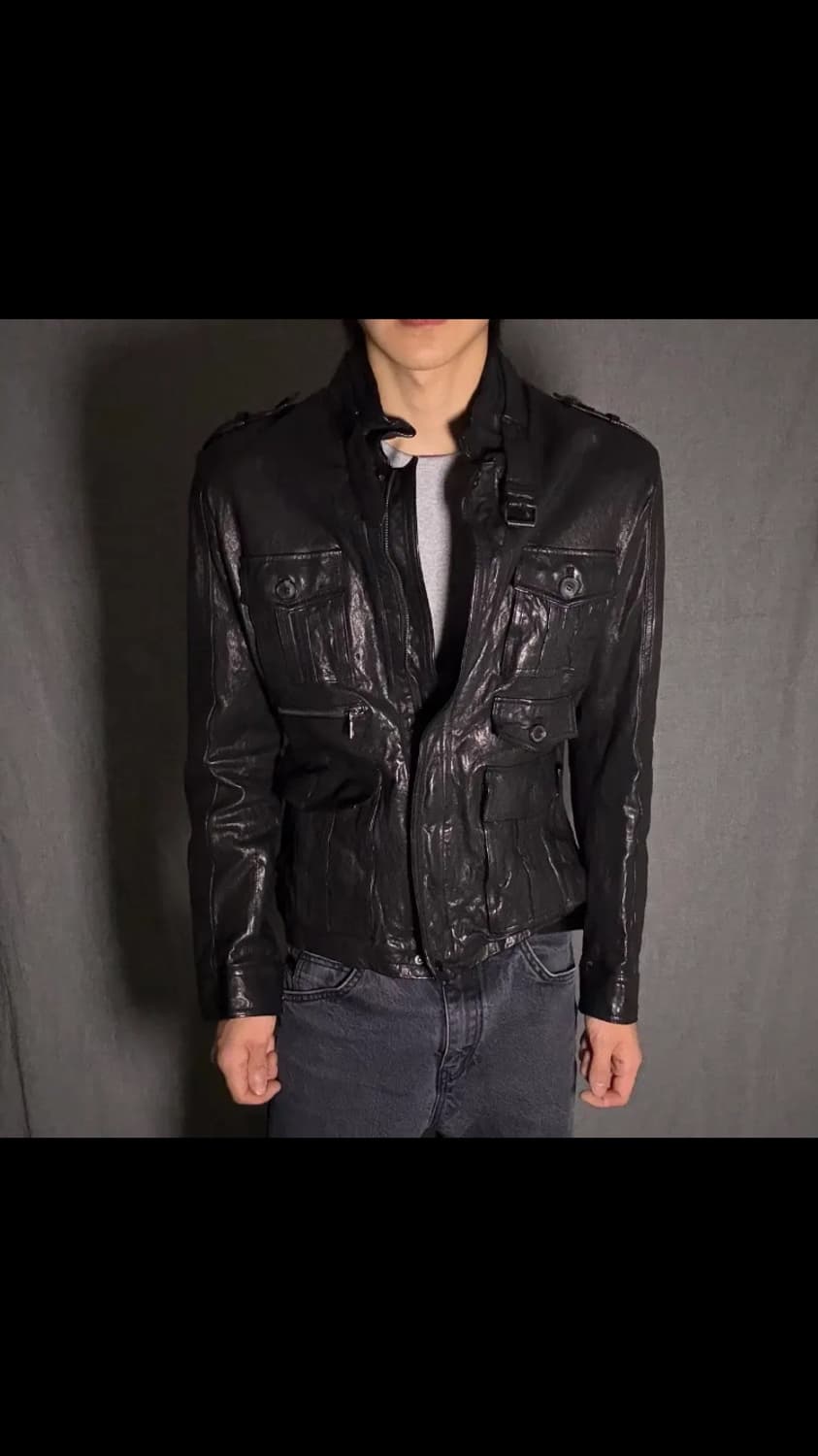 양가죽 디테일 포켓 레더 자켓 상품이미지5