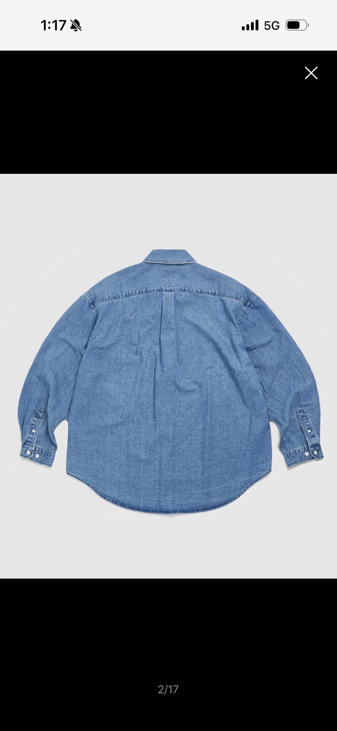 [L] 에스피오나지 데님 셔츠 워싱 인디고 상품이미지5