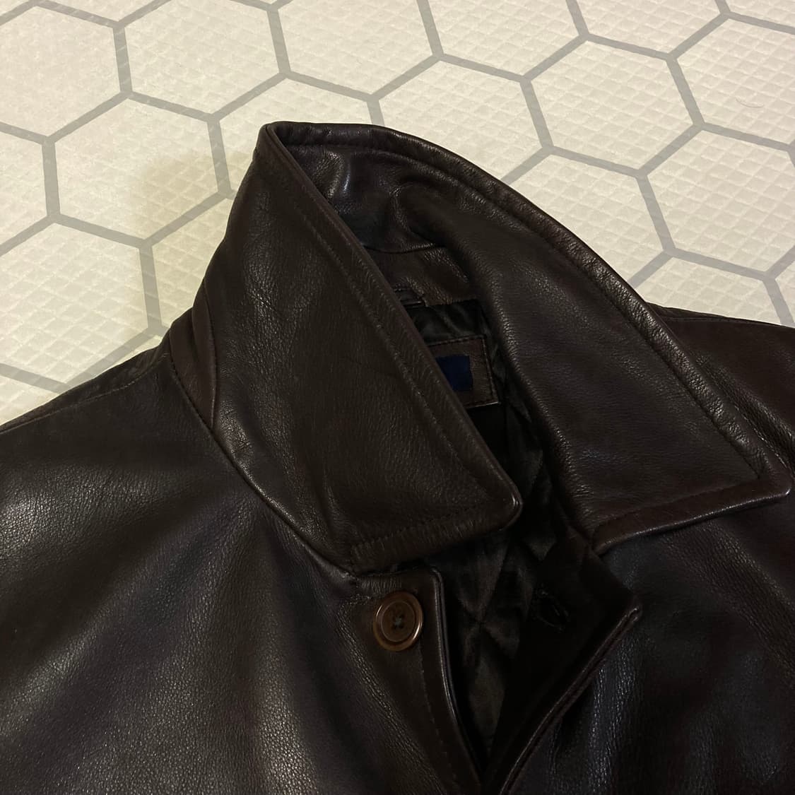 (M) 90s 갭 레더 카코트 다크 브라운 올드갭 상품이미지8