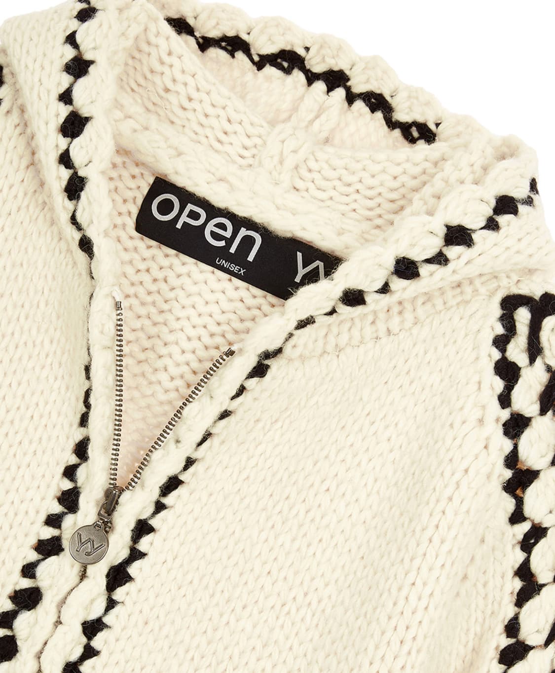 오픈와이와이 (더오픈프로덕트) 스티치 집업 니트 후디 아이보리 S 상품이미지4