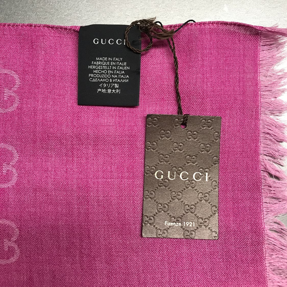 구찌 로고 스카프 핑크 새상품 상품이미지5