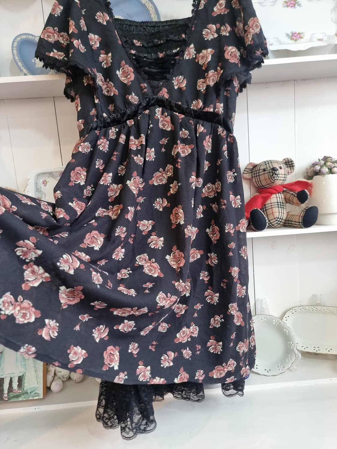 (axes femme, 액시즈팜) 로즈 플라워 레이스 원피스 상품이미지6