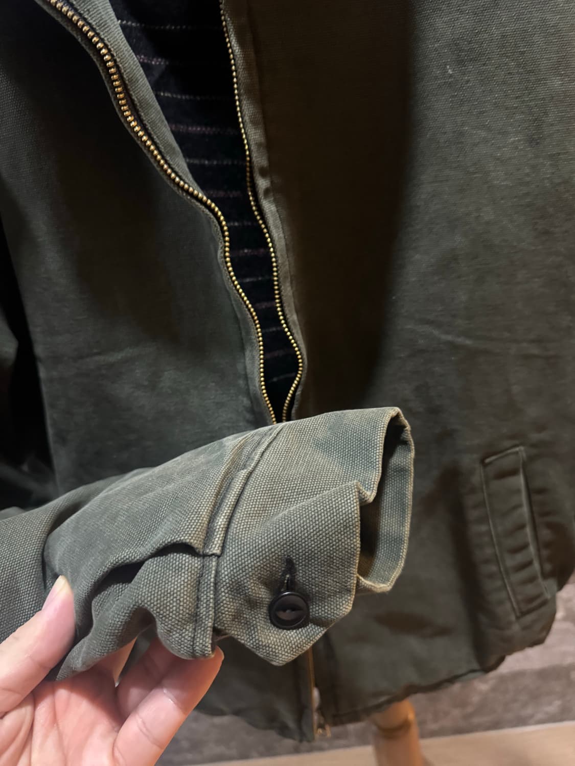 버드노트 파이브 덕 저켓 카키 42 상품이미지4