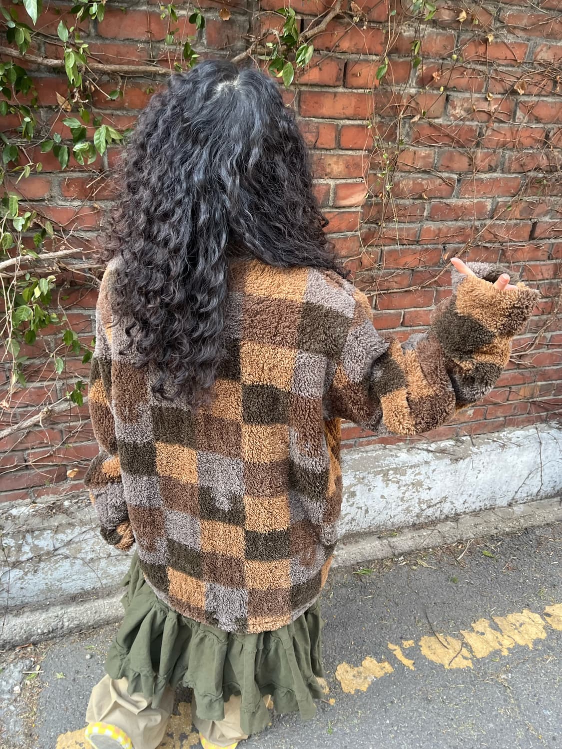 drugstores 체크 패턴 플리스 집업 아우터 상품이미지7