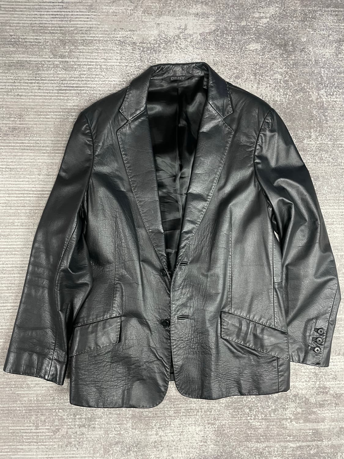 90s DKNY  리얼레더 스티치 자켓 상품이미지1