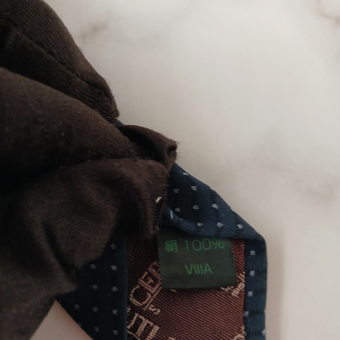 세루티 실크 네이비 마이크로 패턴 넥타이 9.1cm A+등급 A19196 상품이미지8