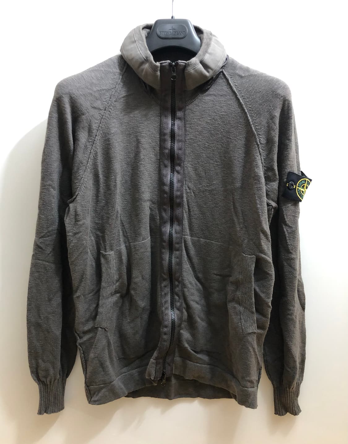 [M] 스톤아일랜드 니트 후드집업 자켓 그레이 상품이미지1