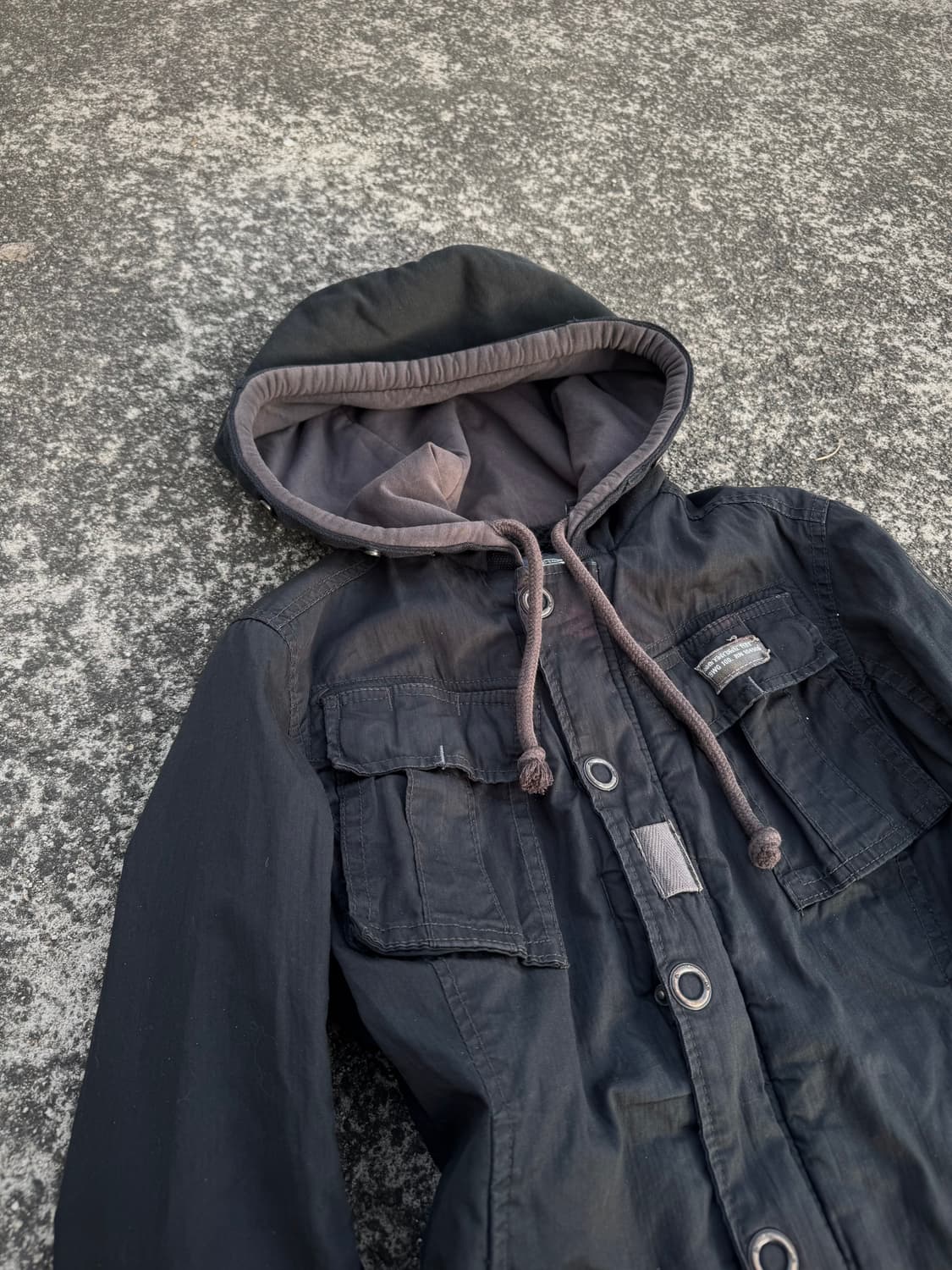Black Hooded Work Jacket 상품이미지2