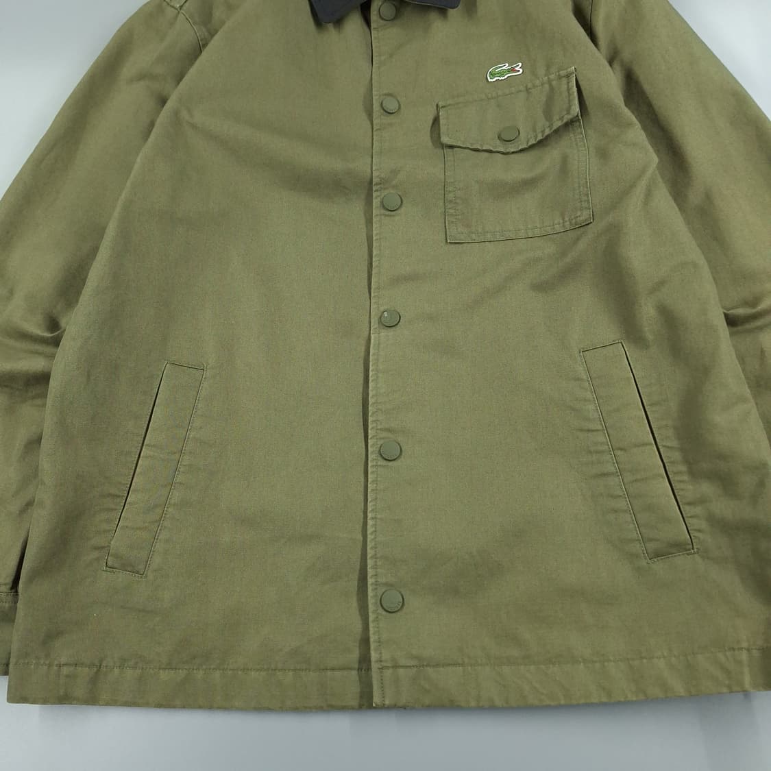 라코스테 카키 체스트포켓 로고패치 아메카지 코튼 초어자켓 캐주얼자켓 상품이미지6