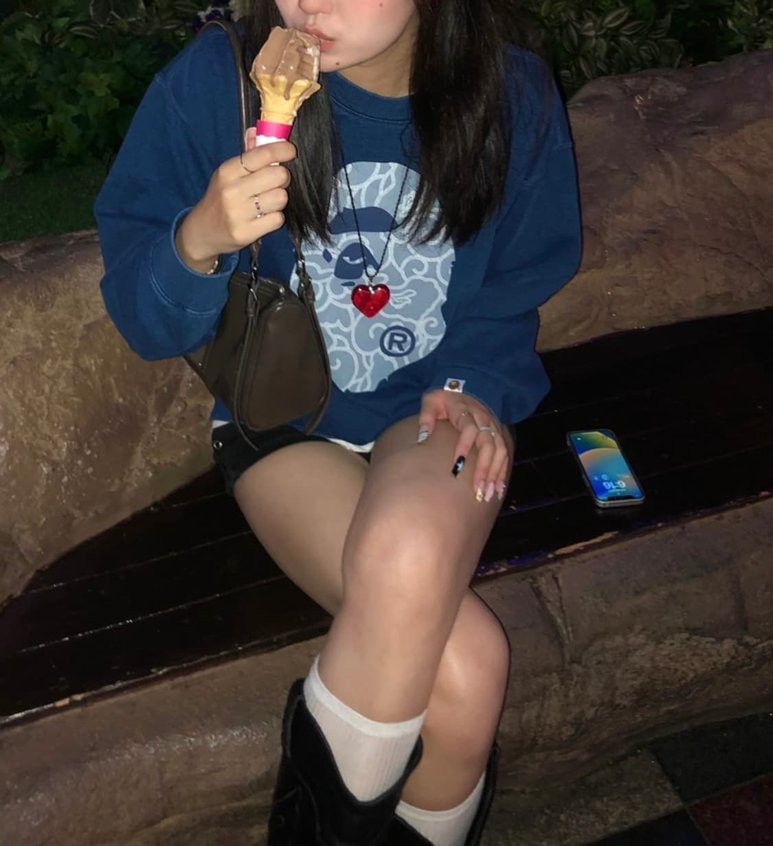 BAPE Big Ape Head Indigo Cloud Camo Crew 상품이미지2