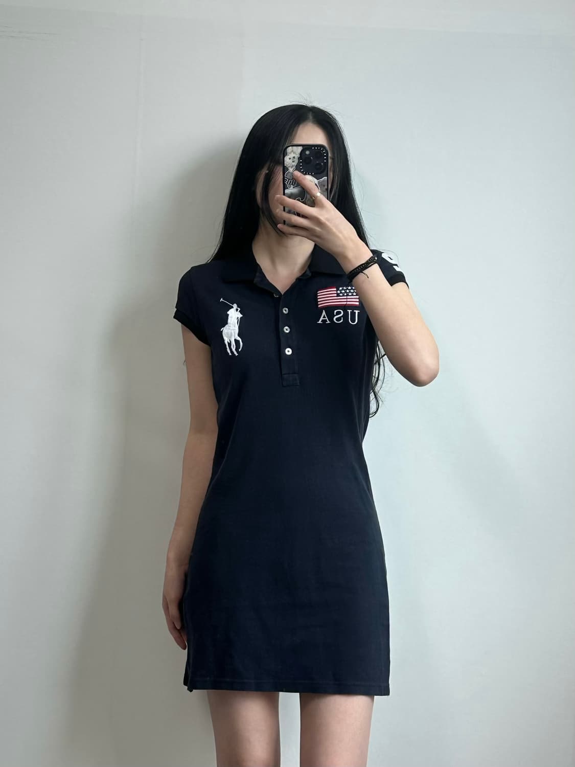 폴로 랄프로렌 빅포니 성조기 반팔 카라 원피스 상품이미지1