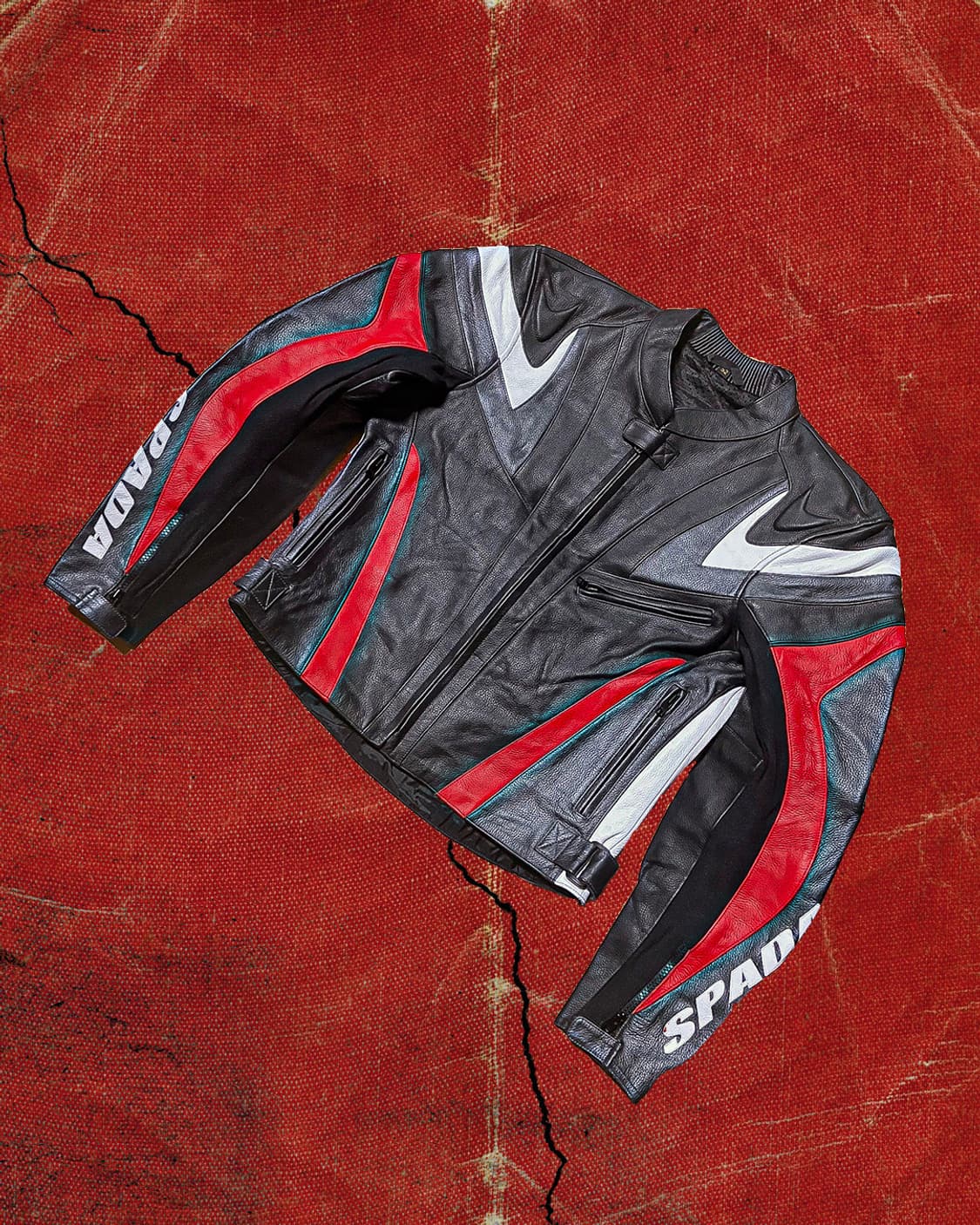Japanese 90s SPADA 스파이럴 베놈패널 리얼레더 레이싱 자켓 상품이미지1