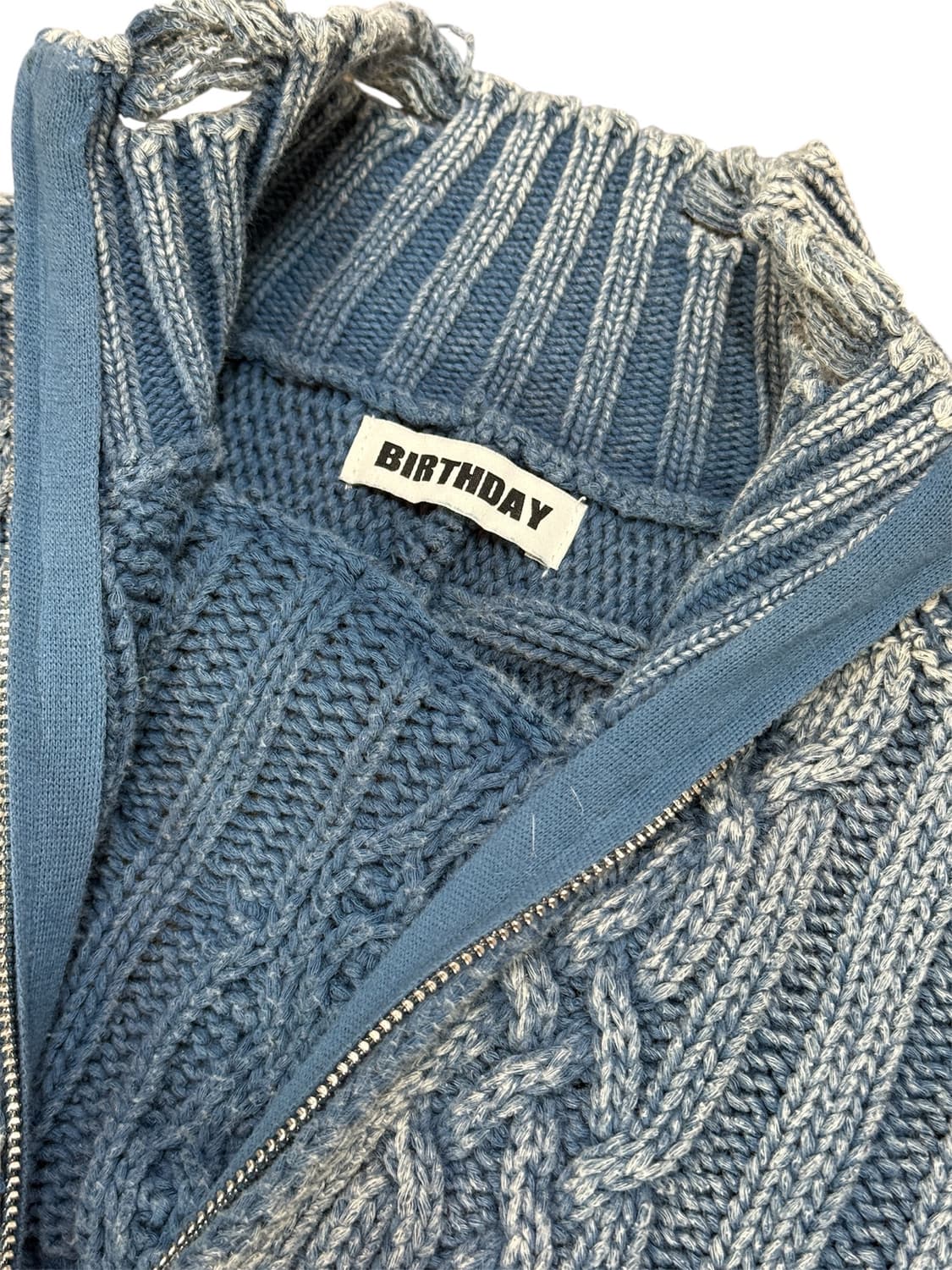 BIRTHDAY 빈티지 케이블 니트 집업 상품이미지3