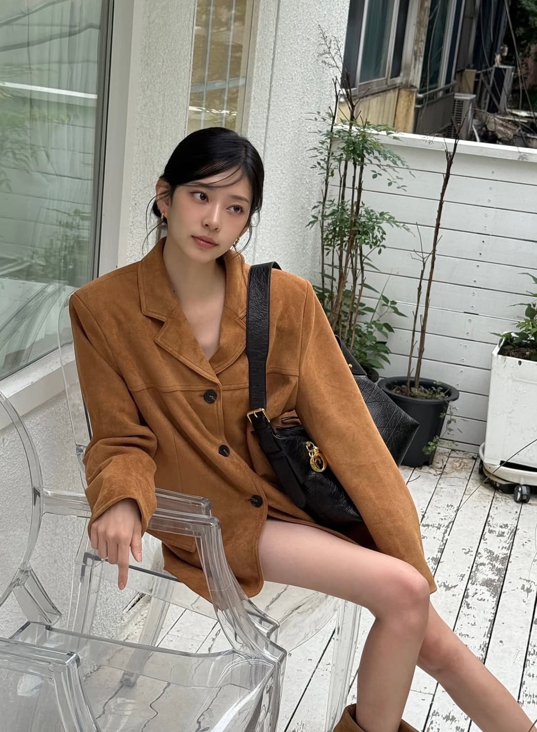 레이브 하프 스웨이드 자켓(카멜) 상품이미지1