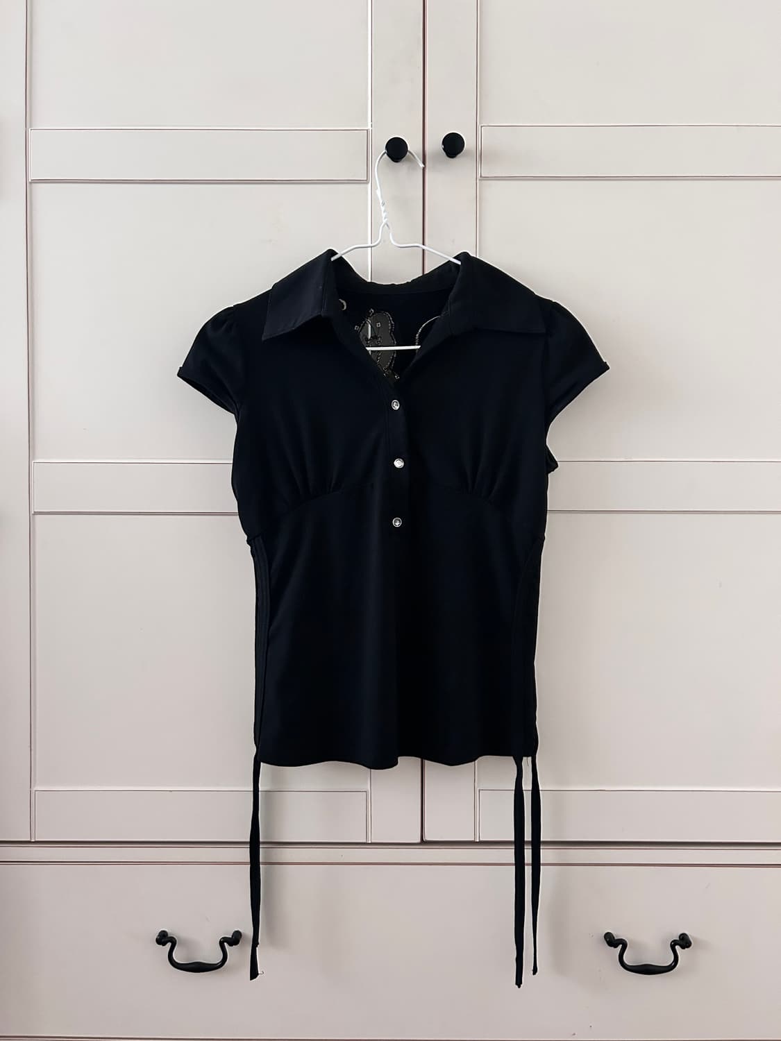 오리엔탈 캡소매 셔링 반팔티 상품이미지3