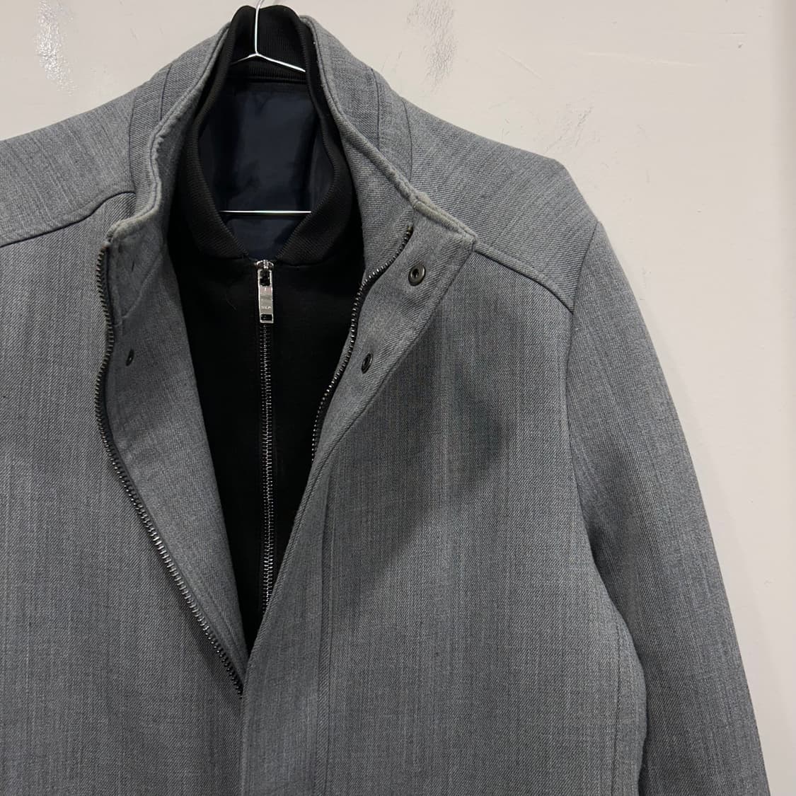 자라 맨즈 스트레치 코튼 더블 집업 하이넥 롱코트 상품이미지1