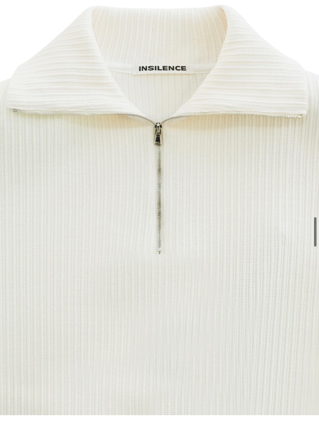 인사일런스 볼드 리브 하프 집업  니트CREAM 상품이미지4