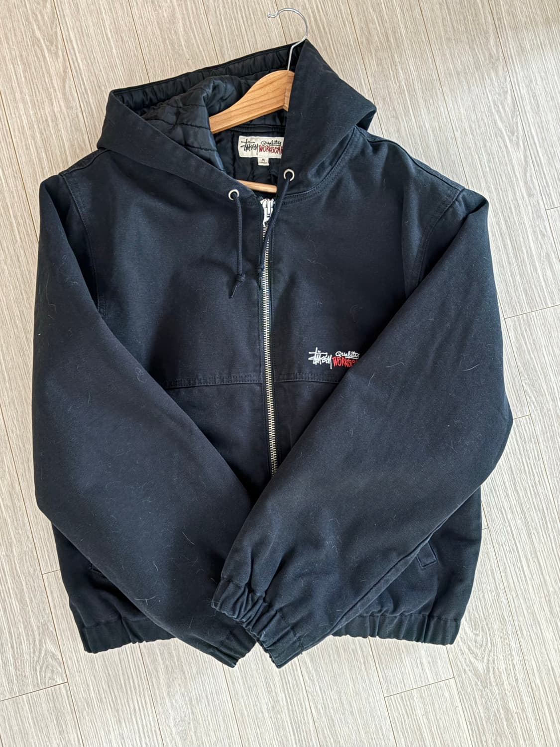 스투시 인슐레이티드 캔버스 워크 자켓 블랙 상품이미지1