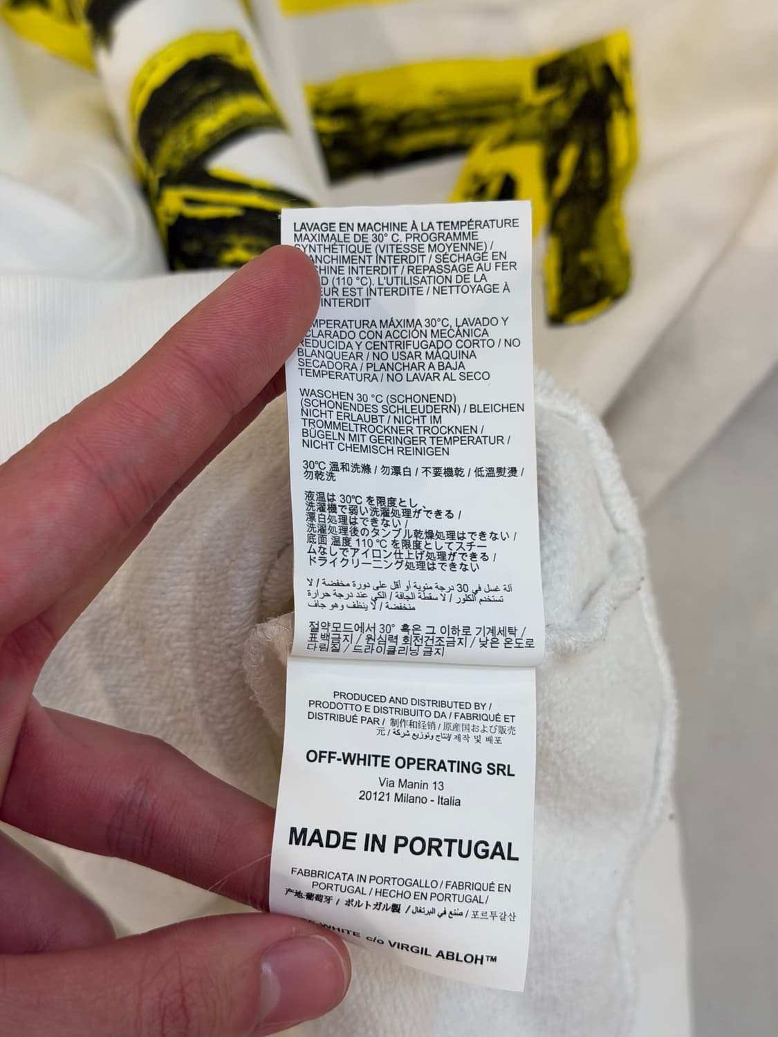 오프화이트 아크릴 애로우 맨투맨 스웻셔츠 화이트 상품이미지6