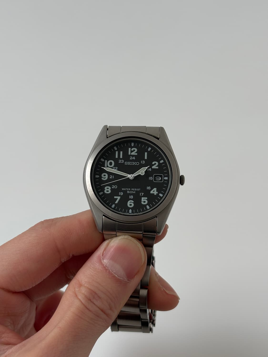 세이코 1990년대 블랙 다이얼 밀리터리 필드 쿼츠 남성 상품이미지2