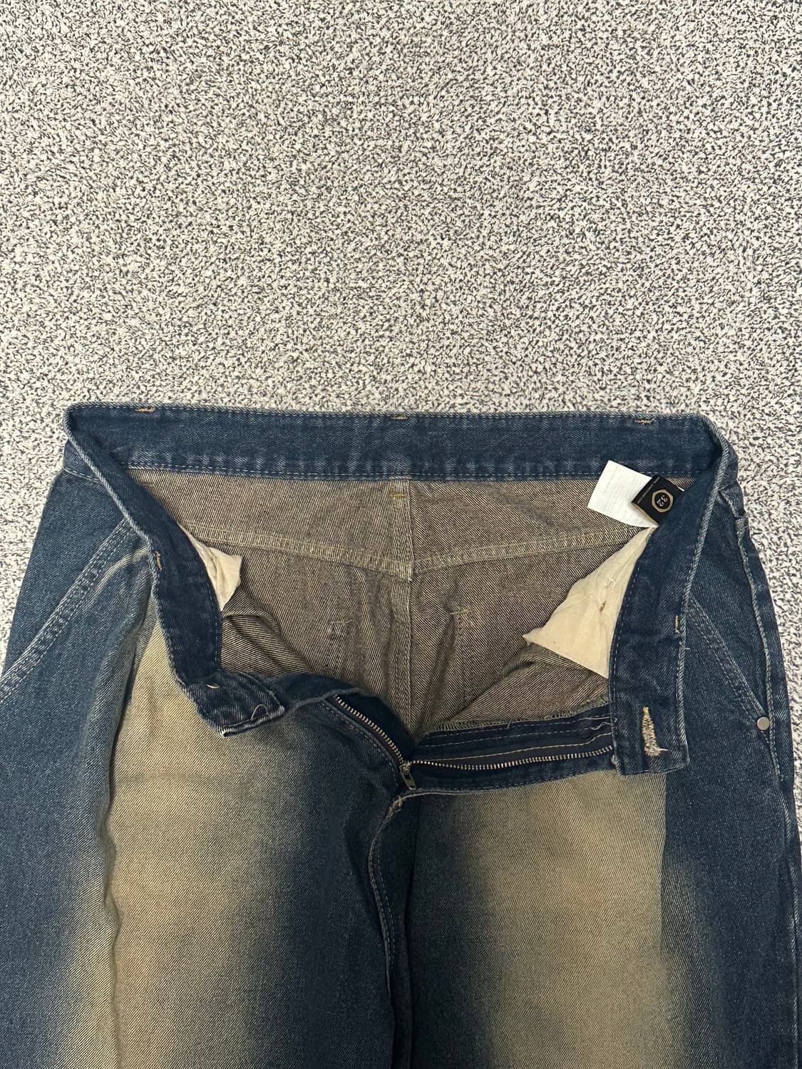 제멋 웨스턴 투턱 워싱 와이드 데님 팬츠, 32 상품이미지4