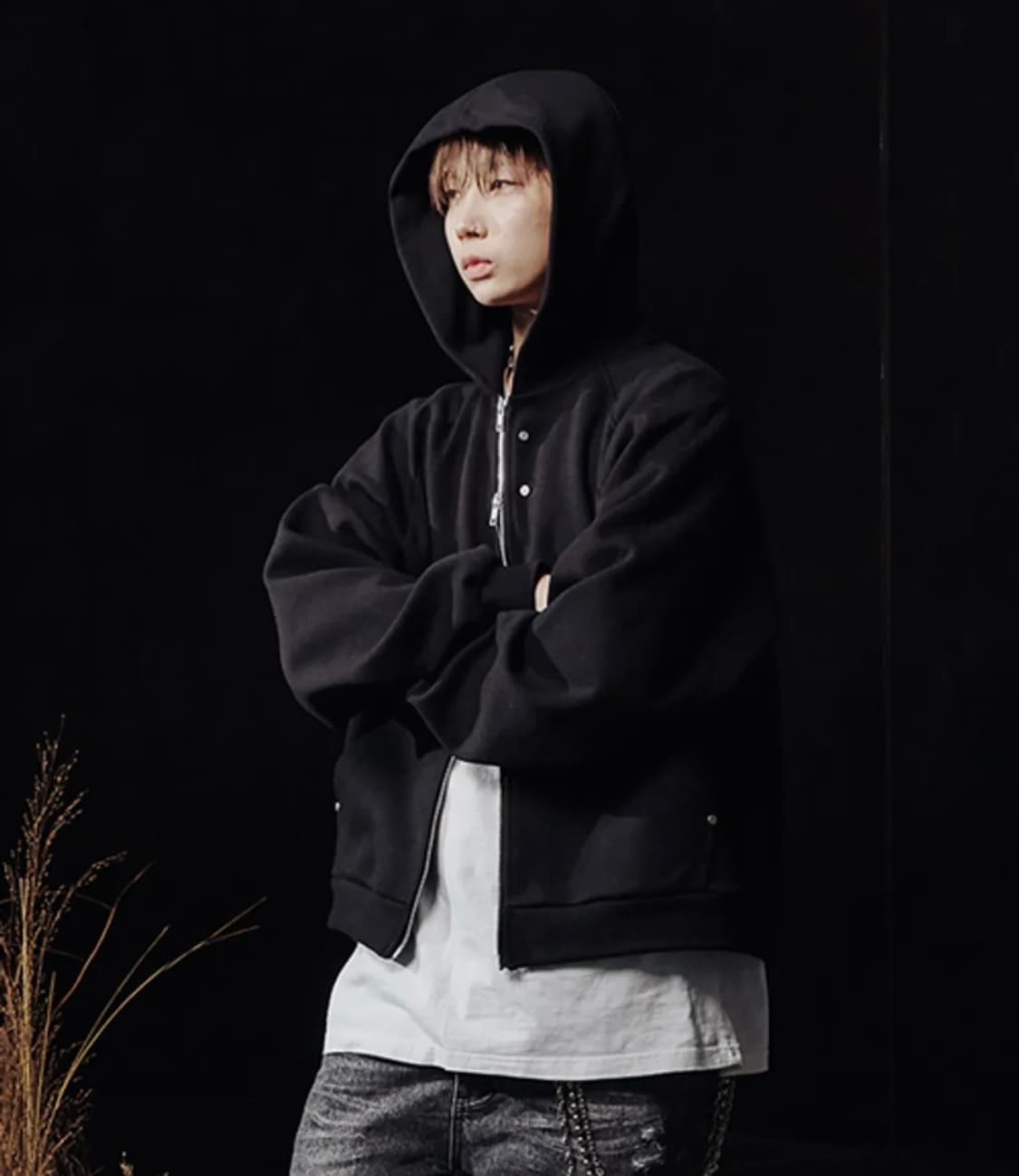 로어링라드 에센셜 오버 후드집업 블랙 M 상품이미지2