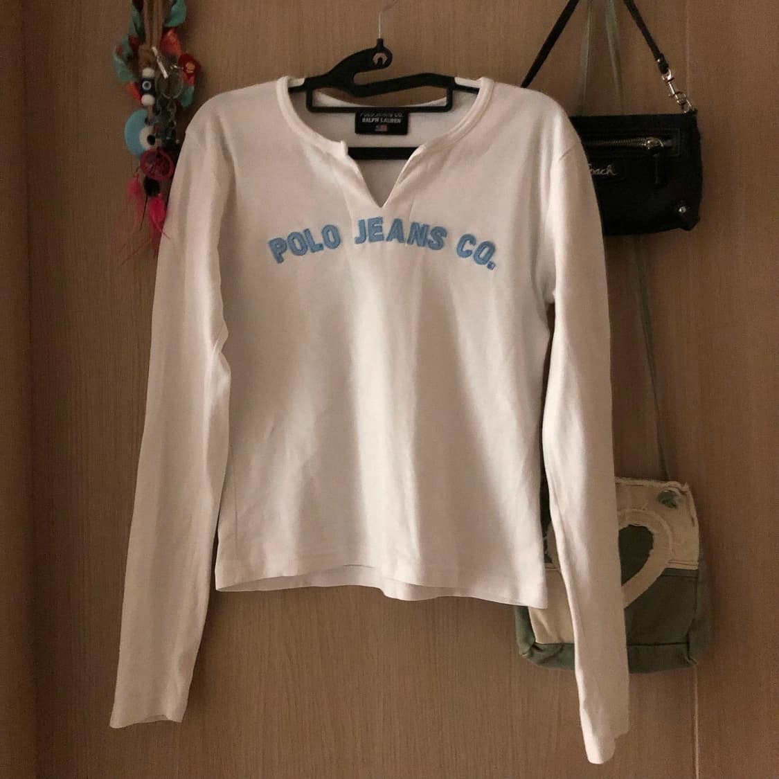 [Polo Jeans] 화이트 헨리넥 롱슬리브 상품이미지1