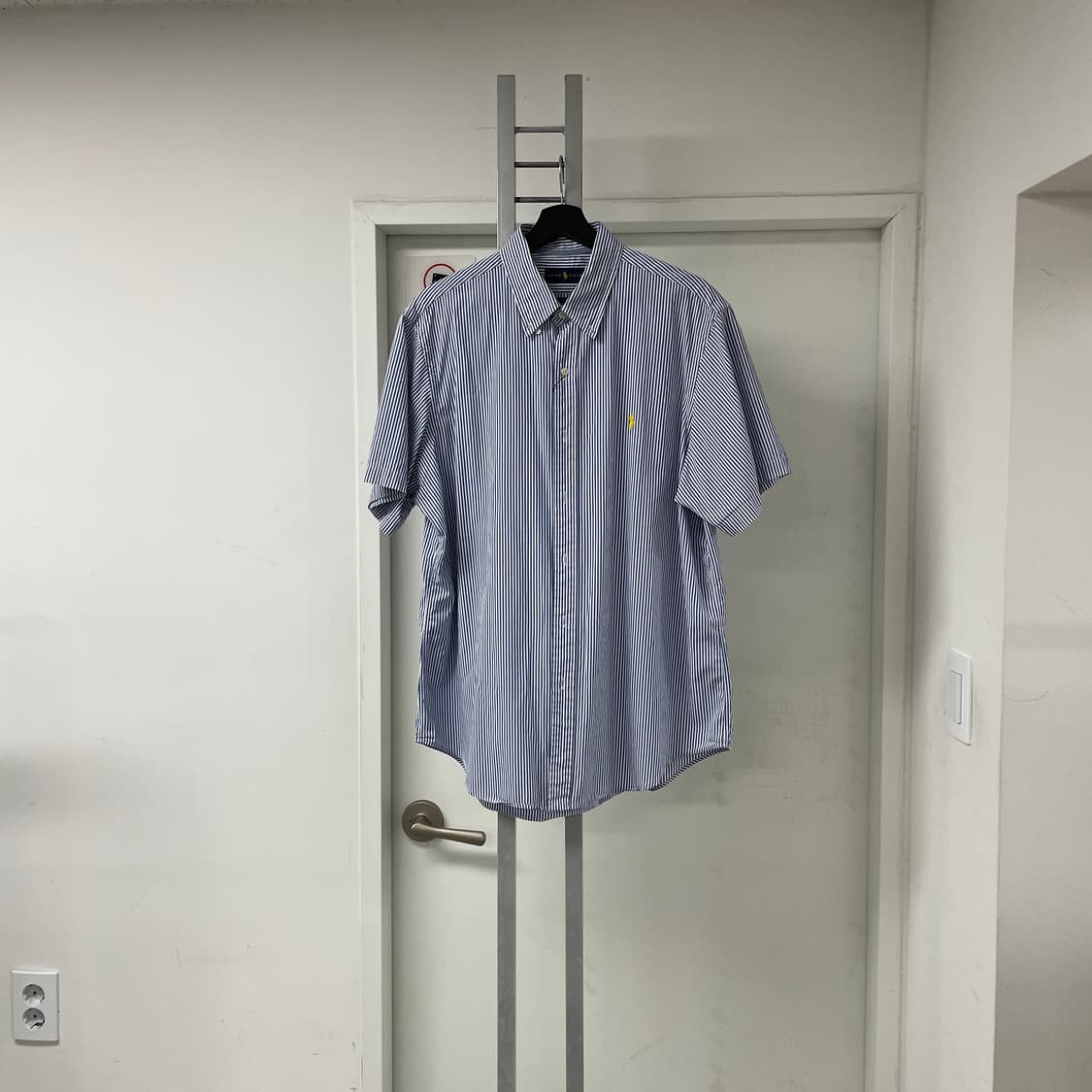 폴로 스트라이프 반팔 셔츠 블루 XL 상품이미지1