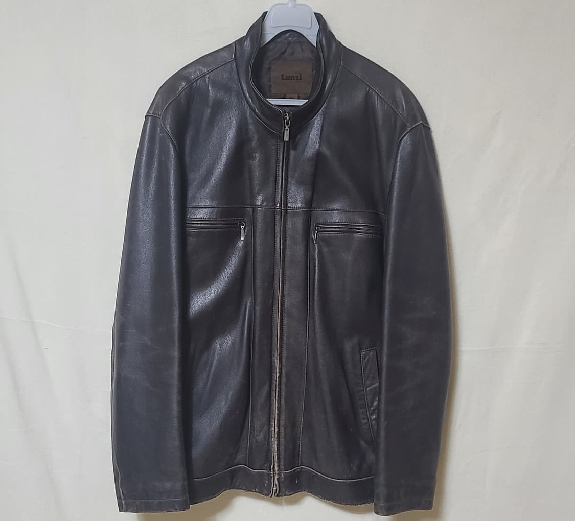90s LANZI 클래식 진브라운 빈티지 양가죽자켓 상품이미지2