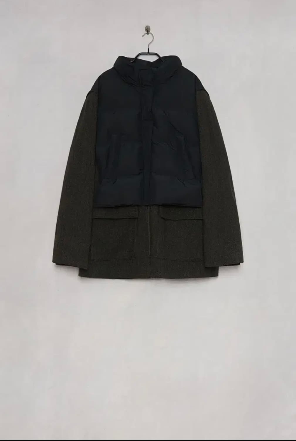 [M]더일마 패디드 베스트 레이어드 코트 자켓 상품이미지2