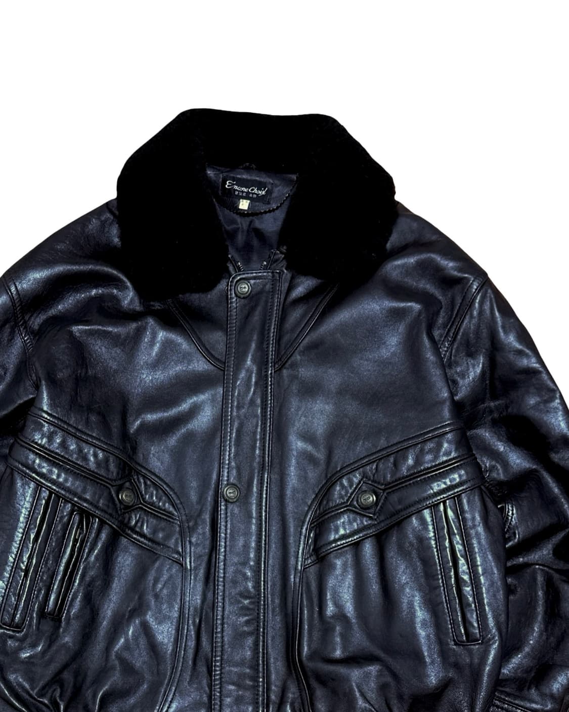 빈티지 양가죽 봄버 블루종 자켓 상품이미지2