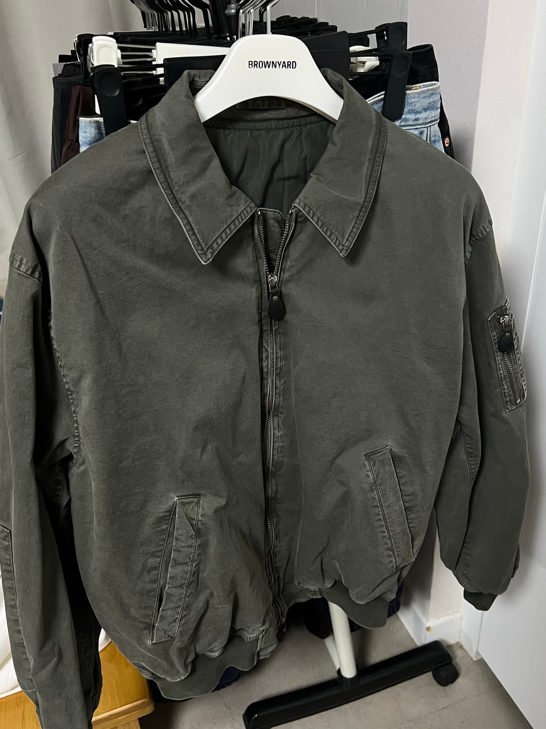 [3] 브라운야드 워시드 탱커 자켓 - 올리브 상품이미지3