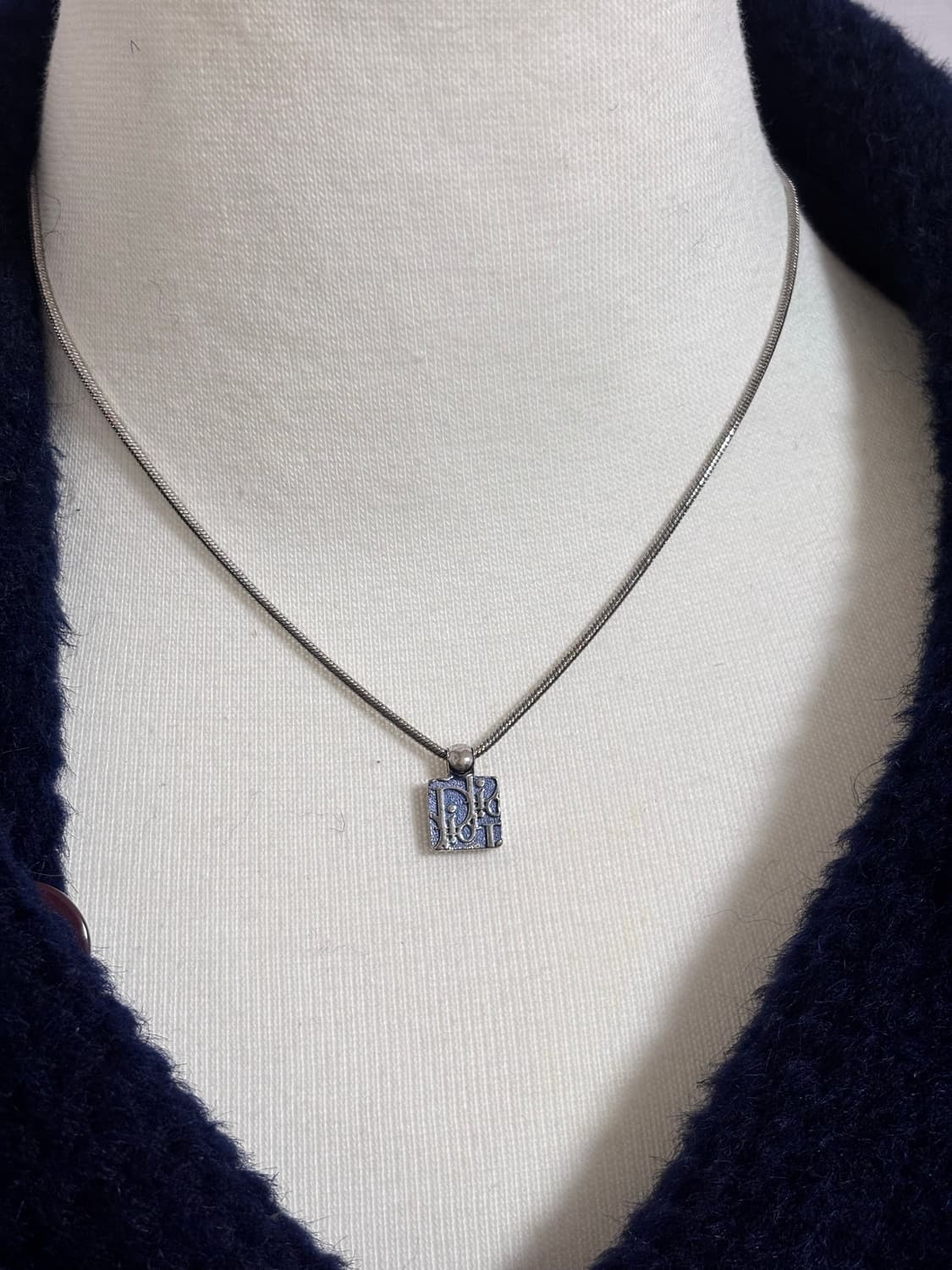 [무배] 정품 크리스찬 디올 트로터 실버 목걸이 스카이블루 상품이미지5