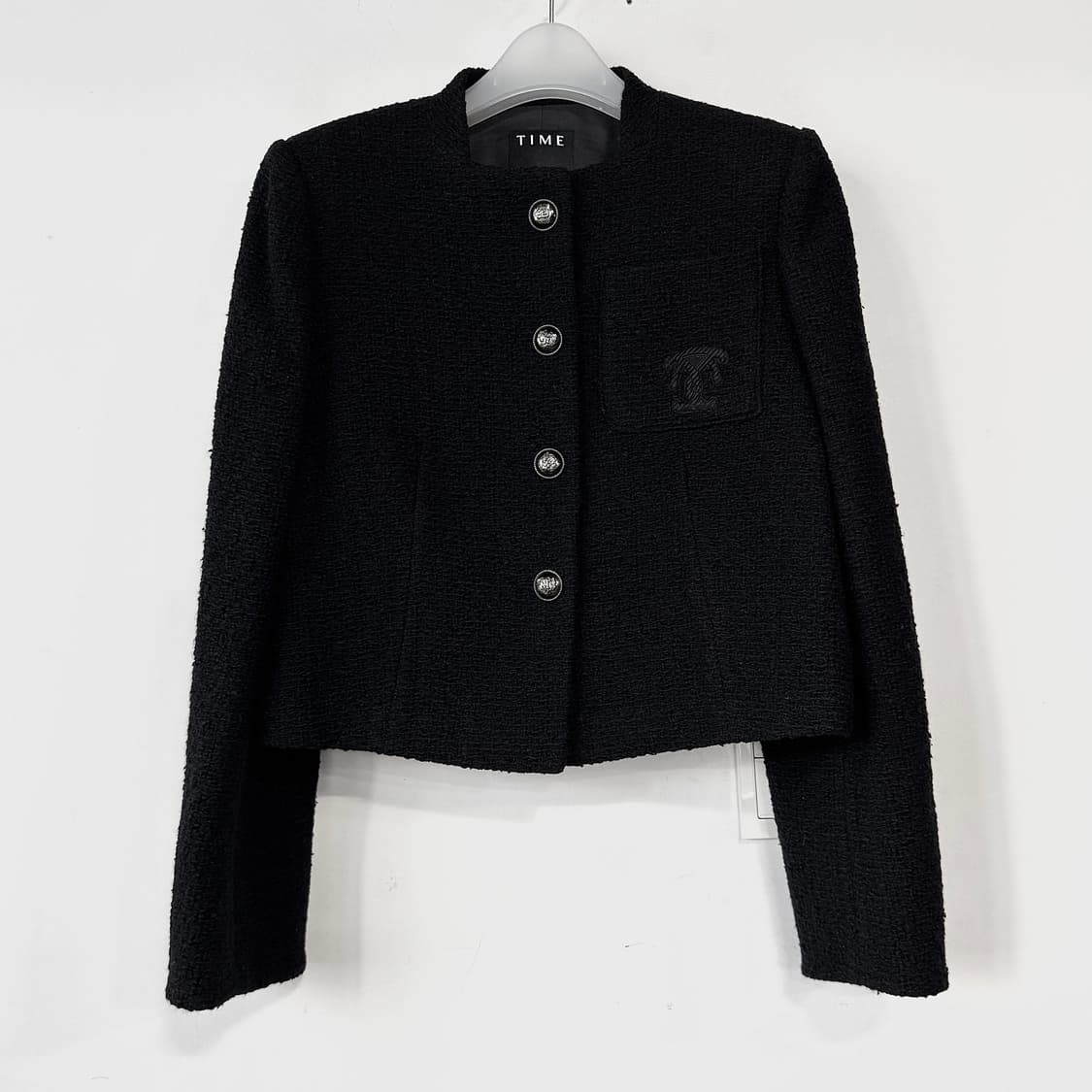 타임 23 엠블럼 트위드 크롭 울 자켓 상품이미지1