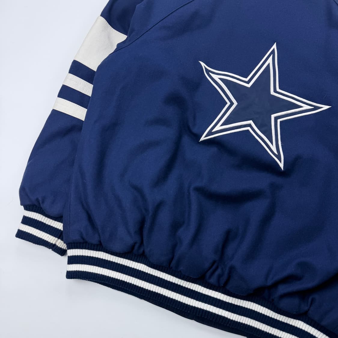 NFL 댈러스 카우보이스 가죽 배색 바시티 자켓 상품이미지9