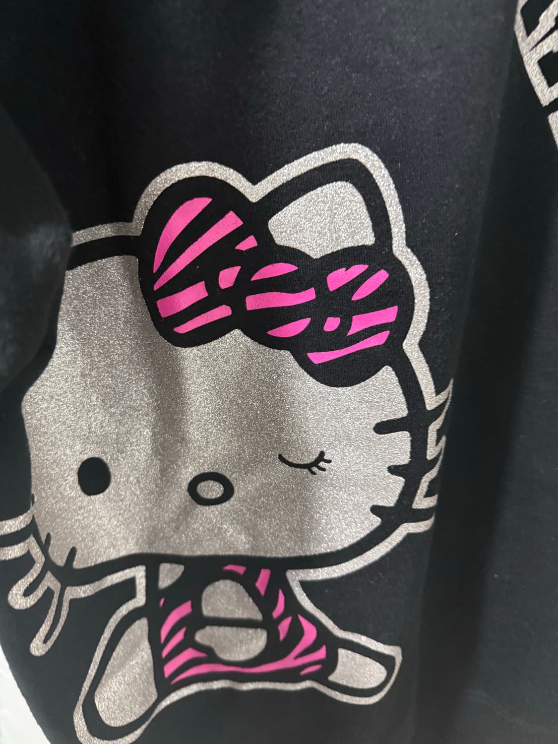 헬로키티 핑크 레오파드 반팔 후드집업 / 빅사이즈 상품이미지3