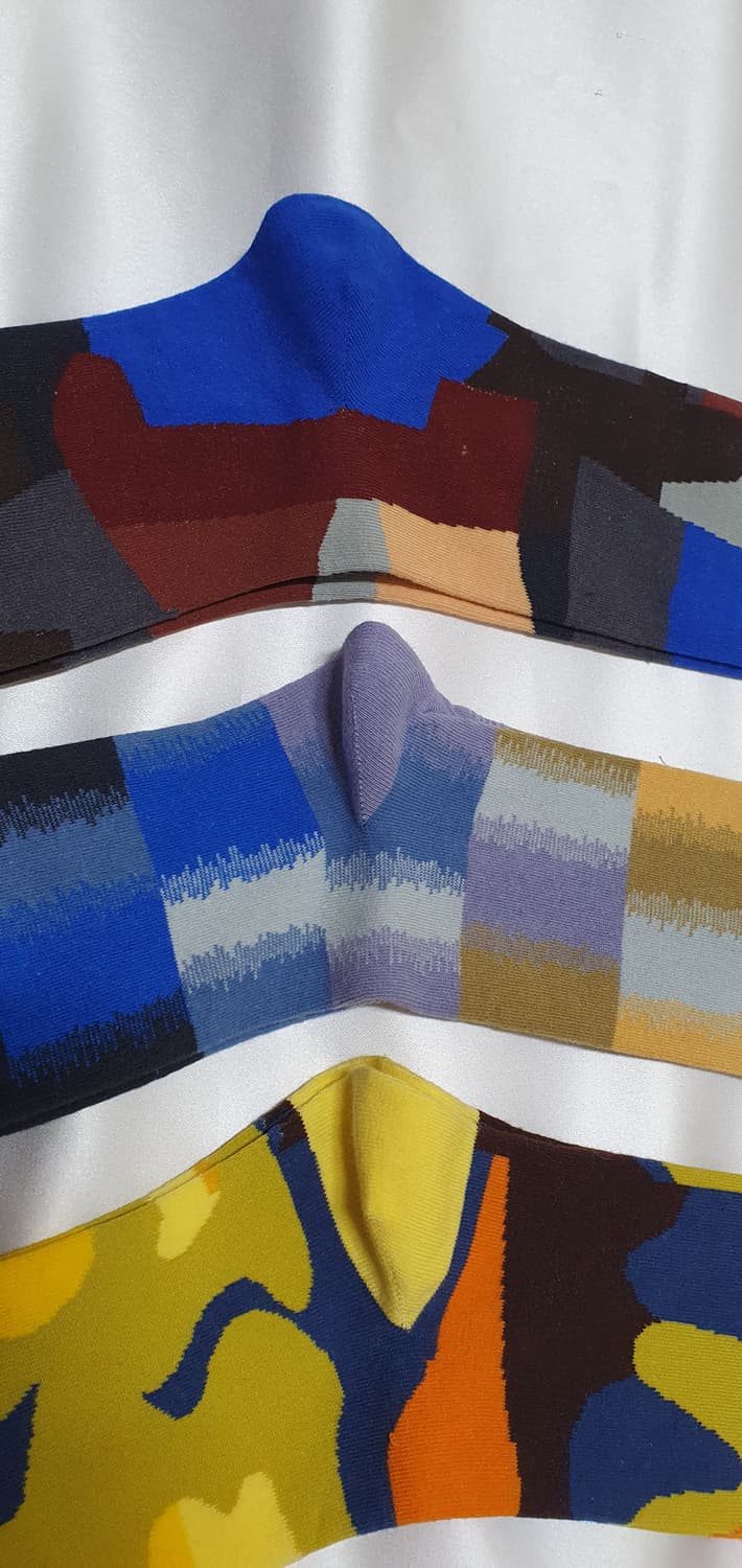 오렌지 겨자 블루 와인 네이비 Bonne Maison 본메종 양말 상품이미지3