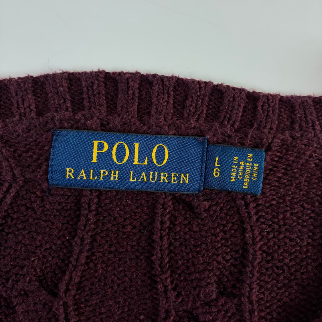 Polo 폴로 랄프로렌 신형 버건디 케이블 라운드 니트 상품이미지4