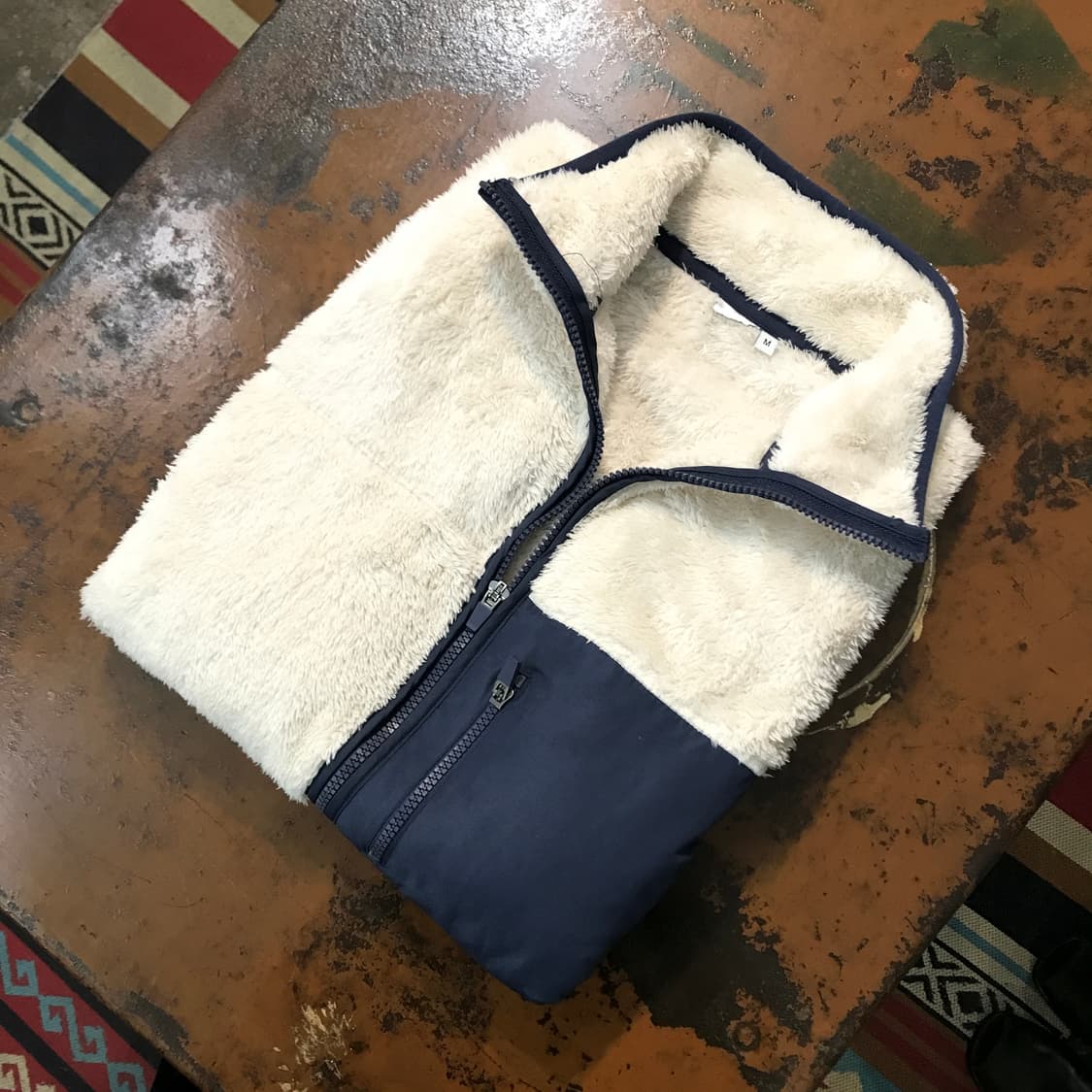 VTG 빈티지 크림 아이보리 양털 플리스 조끼 남성 102 여성 프리 상품이미지1